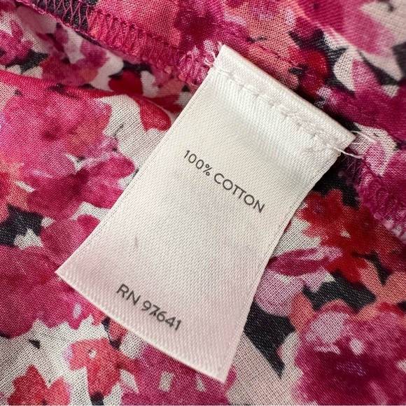 J Jill Blouse Women 2X Pink Floral Cotton‎ Ditzy Bloomcore Easter Spring - Picture 4 of 4
